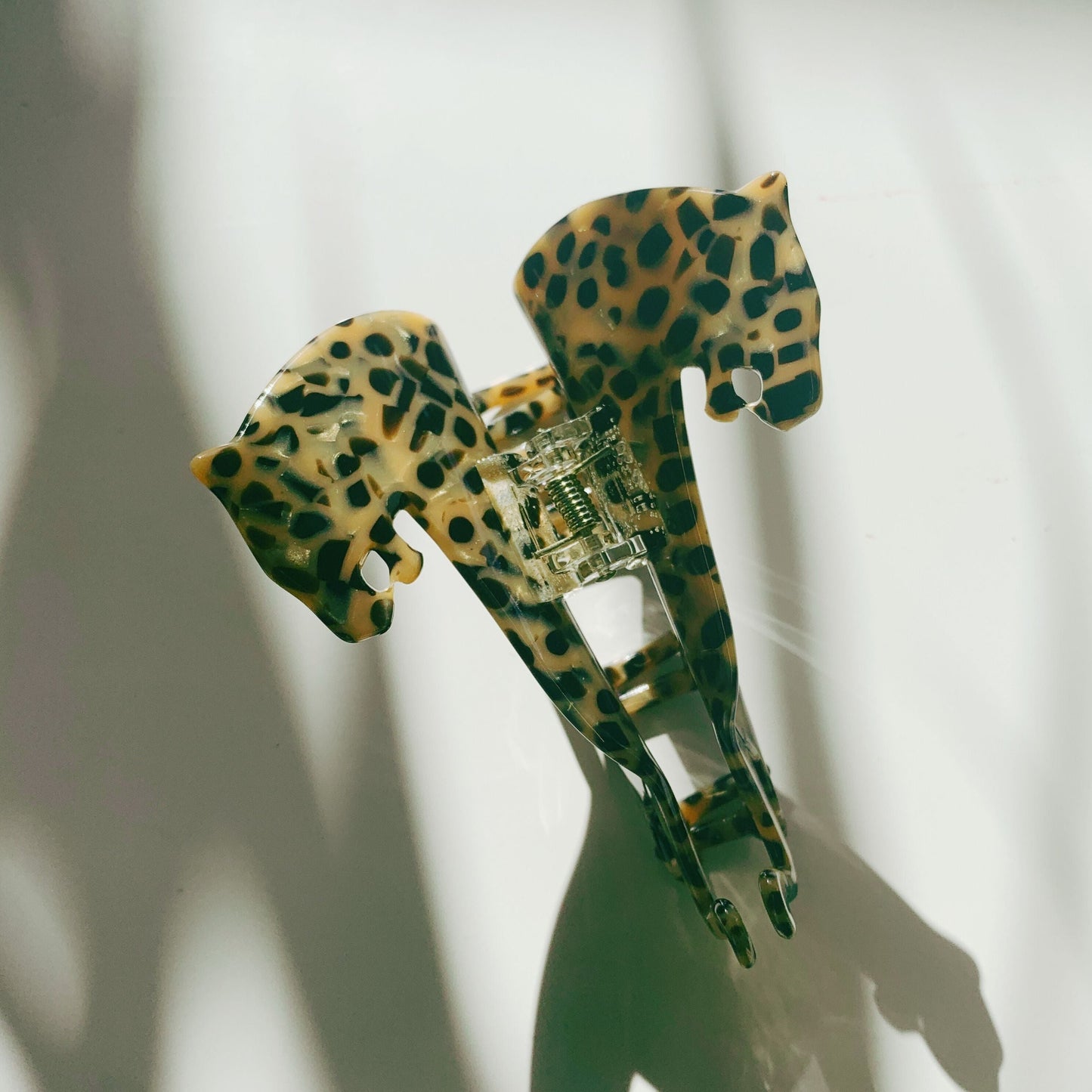 Velvet Claws Shaped Cheetah Hair Claw | Claw Clip in Velvet Travel Bag