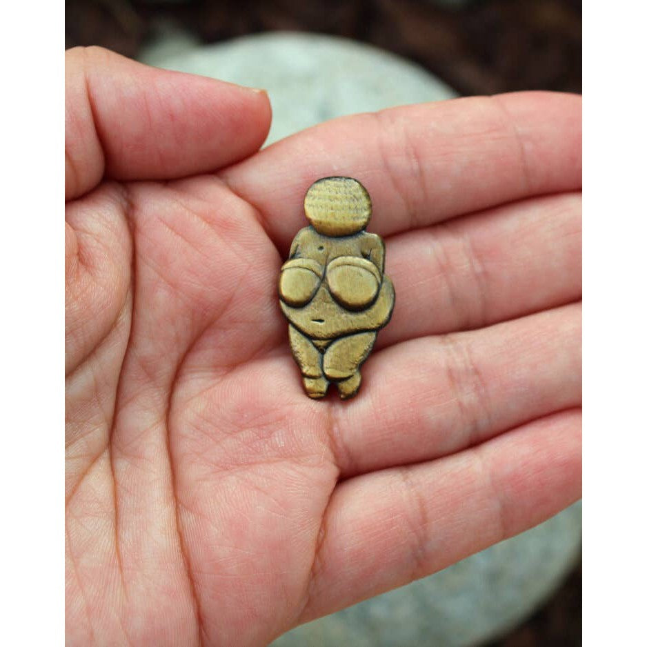 Venus of Willendorf Pin Brooch | Female Figure 3D Relief Pin | 1.25" x 0.6"