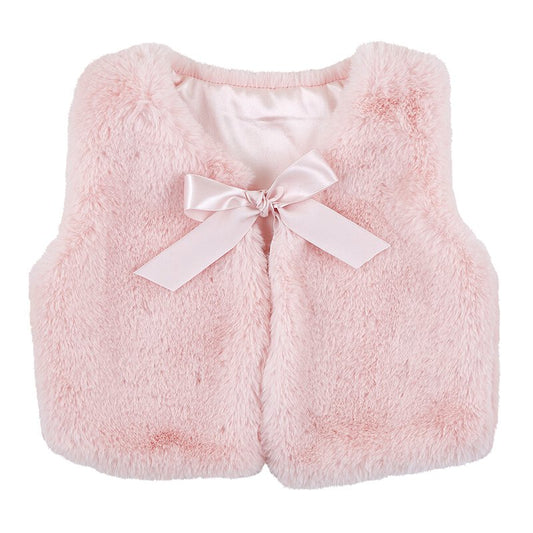 Vest In Pink Fur | Size 6-18 Months