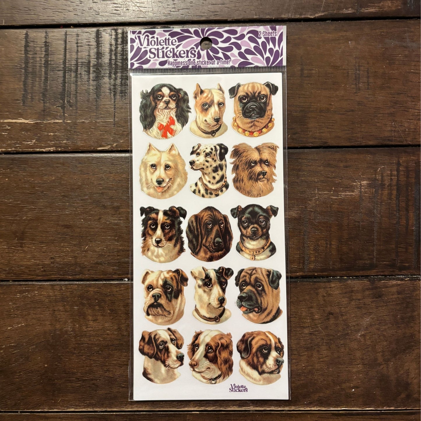 Victorian Dogs Stickers | 4" x 8" Paper Stickers | 2 Sheets
