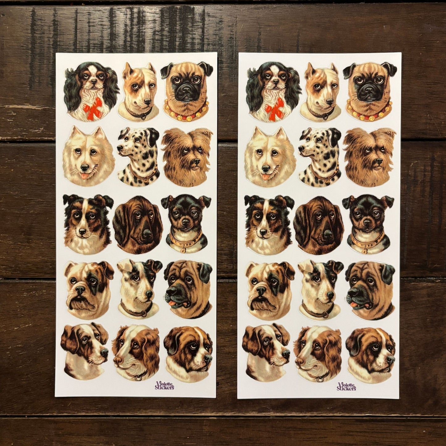 Victorian Dogs Stickers | 4" x 8" Paper Stickers | 2 Sheets