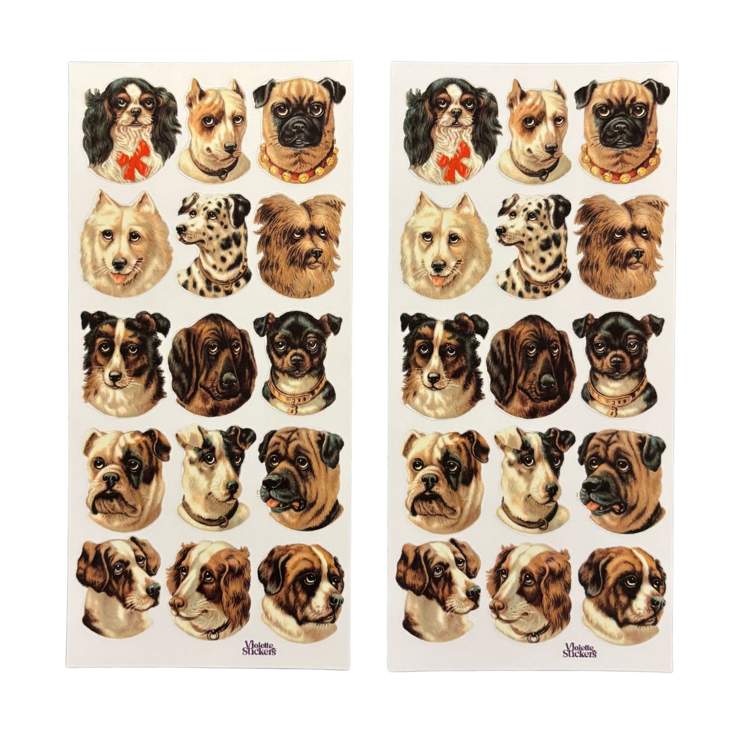 Victorian Dogs Stickers | 4" x 8" Paper Stickers | 2 Sheets