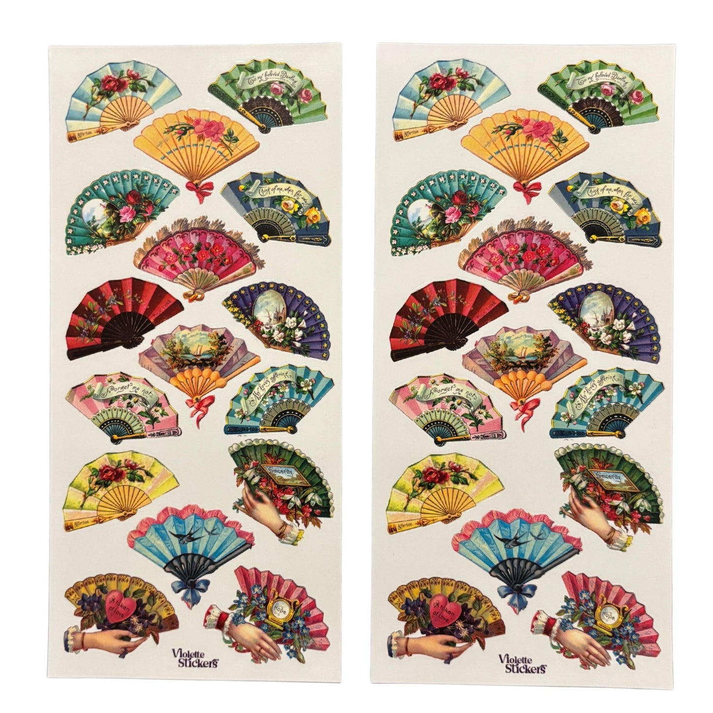 Victorian Fans Clear Stickers | 4" x 8" | 2 Sheets