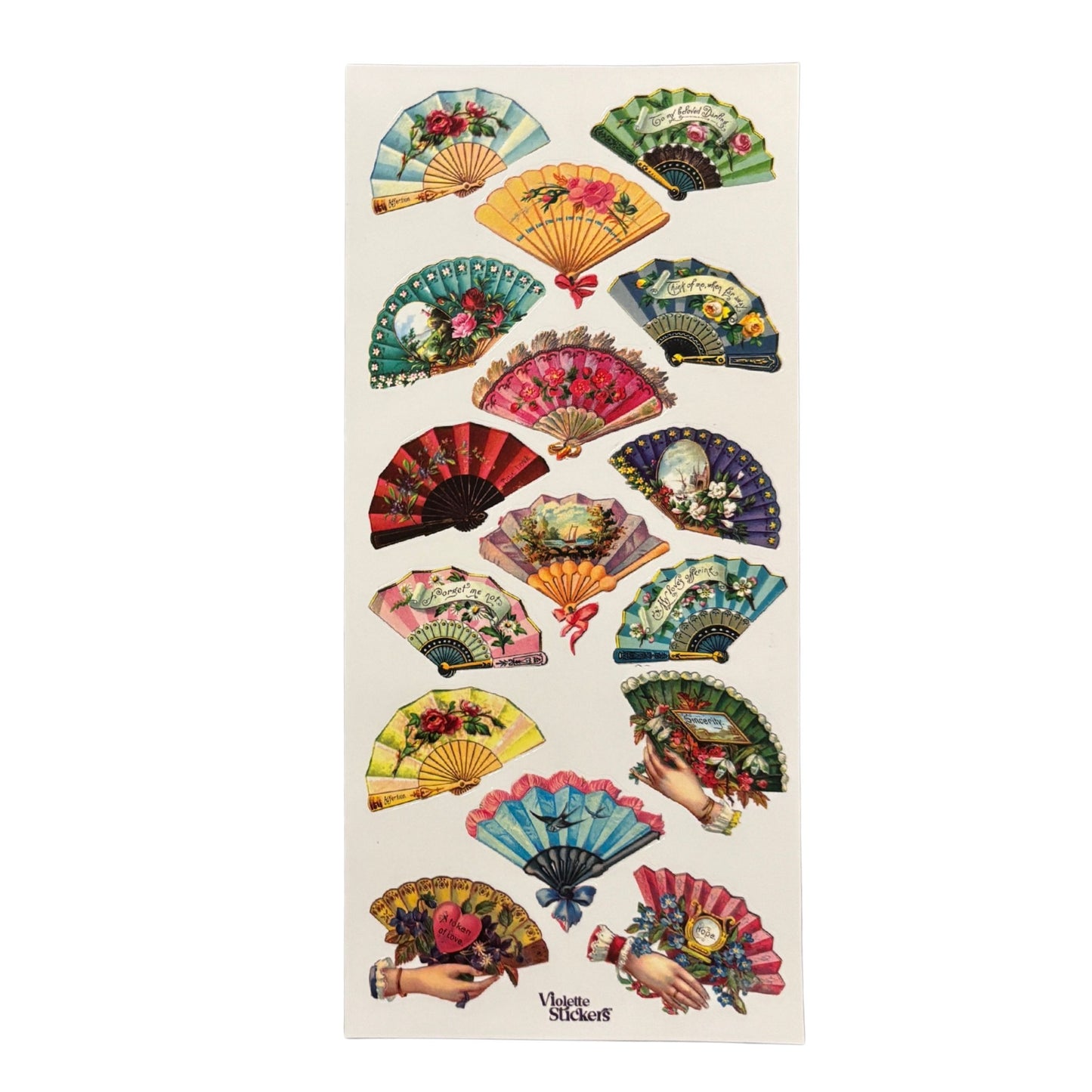 Victorian Fans Clear Stickers | 4" x 8" | 2 Sheets