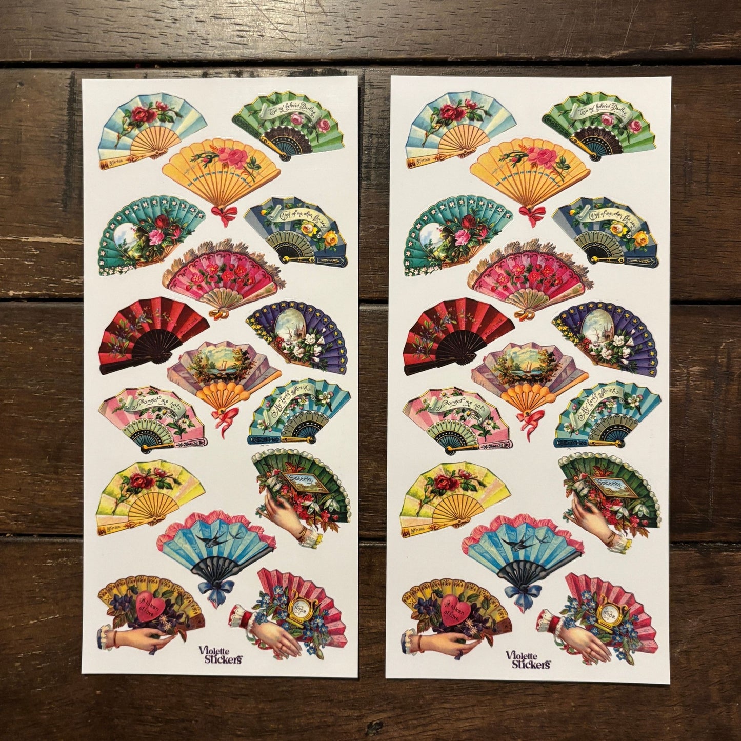 Victorian Fans Clear Stickers | 4" x 8" | 2 Sheets