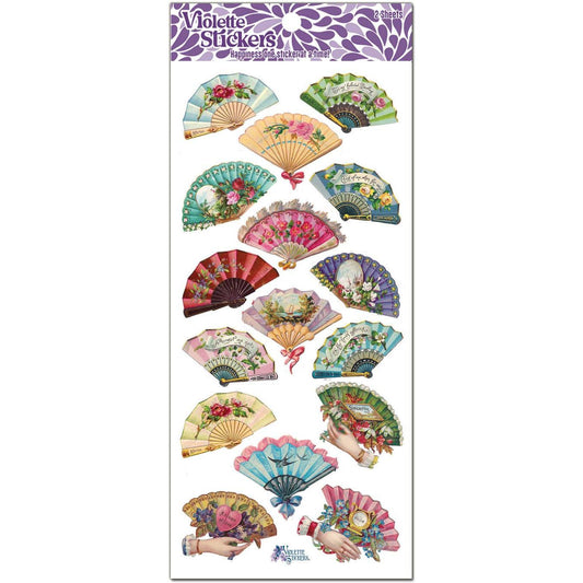 Victorian Fans Clear Stickers | 4" x 8" | 2 Sheets-Violette Stickers-The Bullish Store