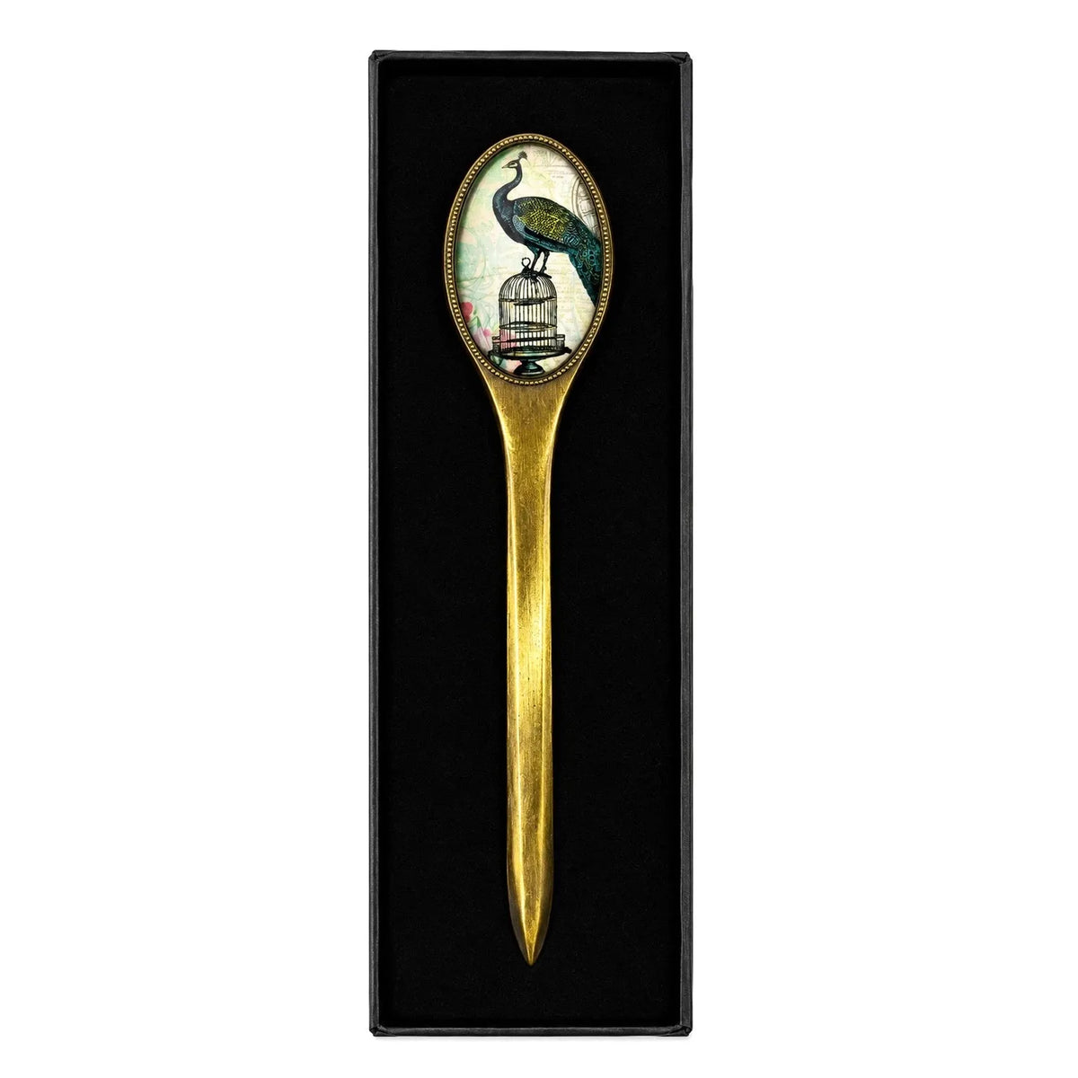 Vintage Blue Peacock Letter Opener | Giftable Desk Accessory-Value Arts-The Bullish Store