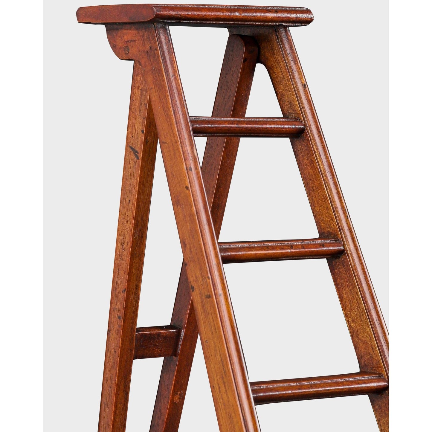 Vintage Orchard Ladder Bookshelf Decor | Miniature Reproduction Rustic Wooden Fruit Picking Ladder 14.5" Tall