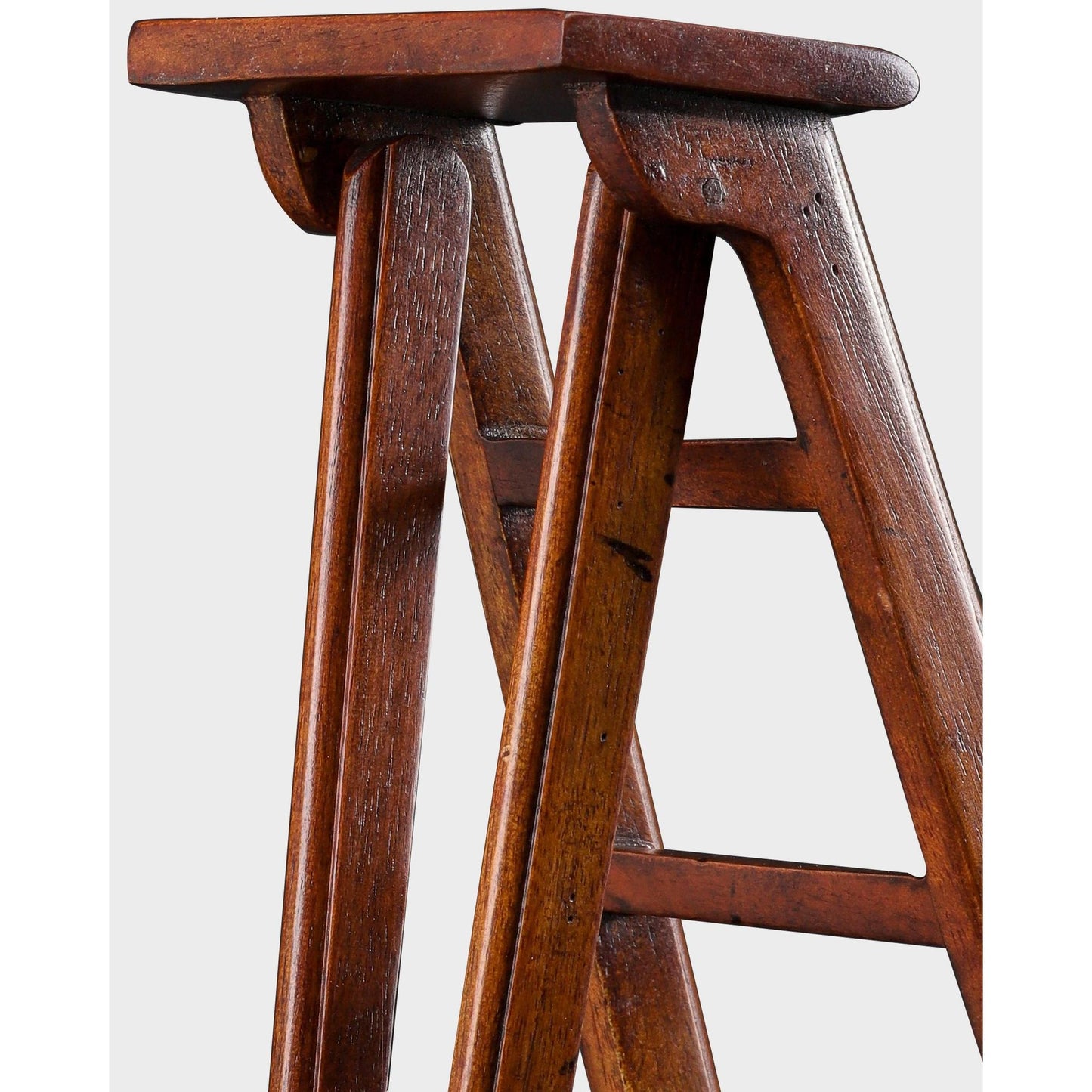 Vintage Orchard Ladder Bookshelf Decor | Miniature Reproduction Rustic Wooden Fruit Picking Ladder 14.5" Tall