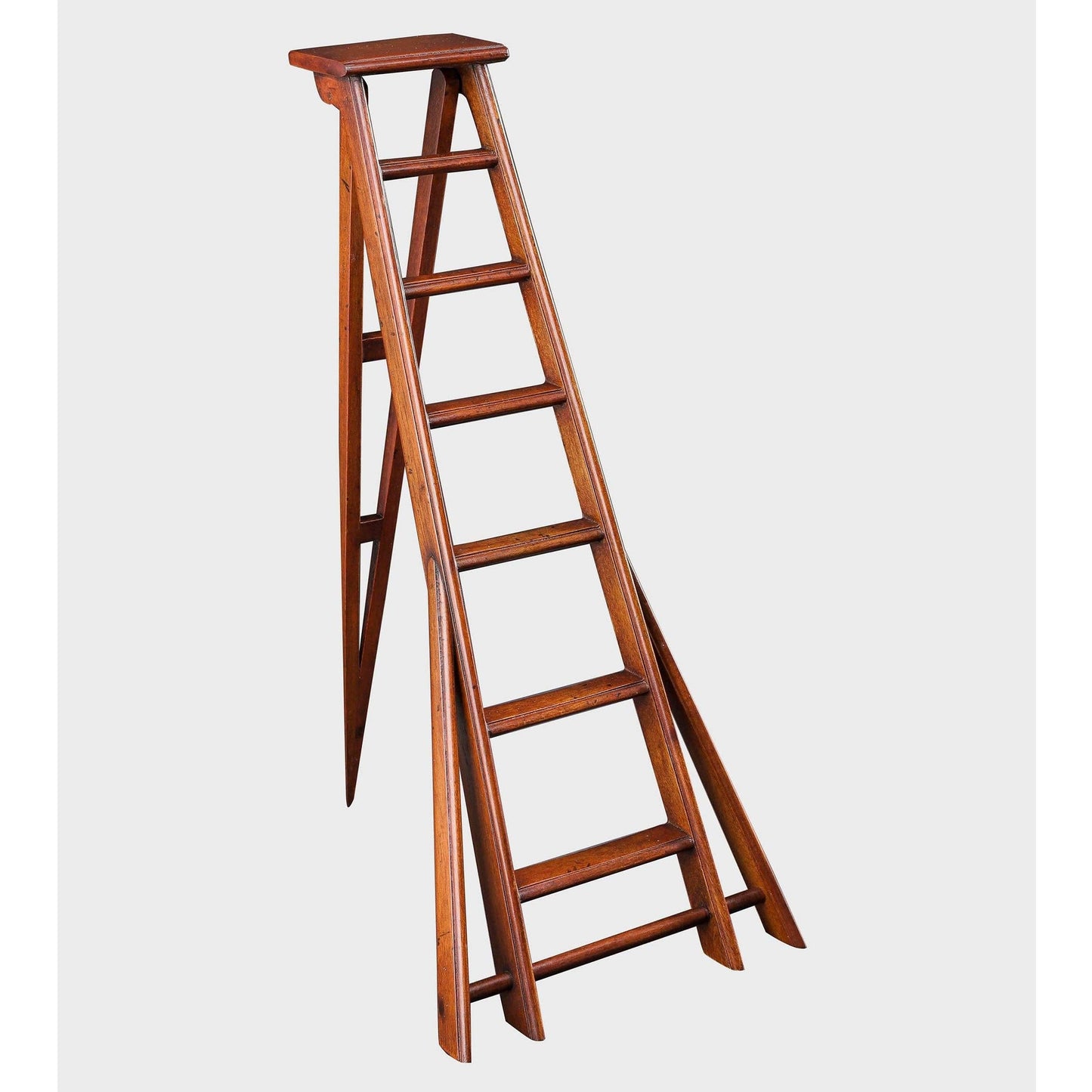 Vintage Orchard Ladder Bookshelf Decor | Miniature Reproduction Rustic Wooden Fruit Picking Ladder 14.5" Tall