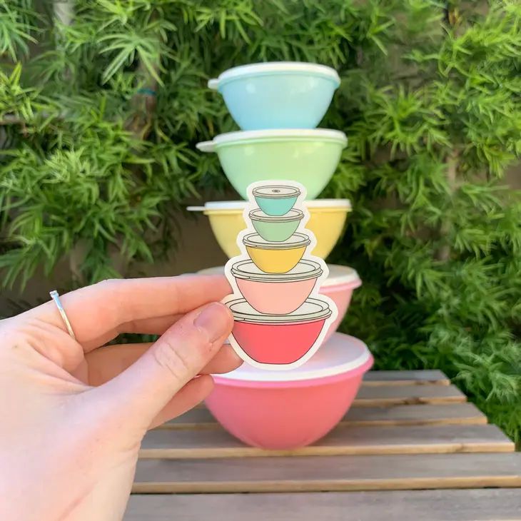 Vintage Pastel Tupperware Wonderlier Bowls Sticker – The Bullish Store