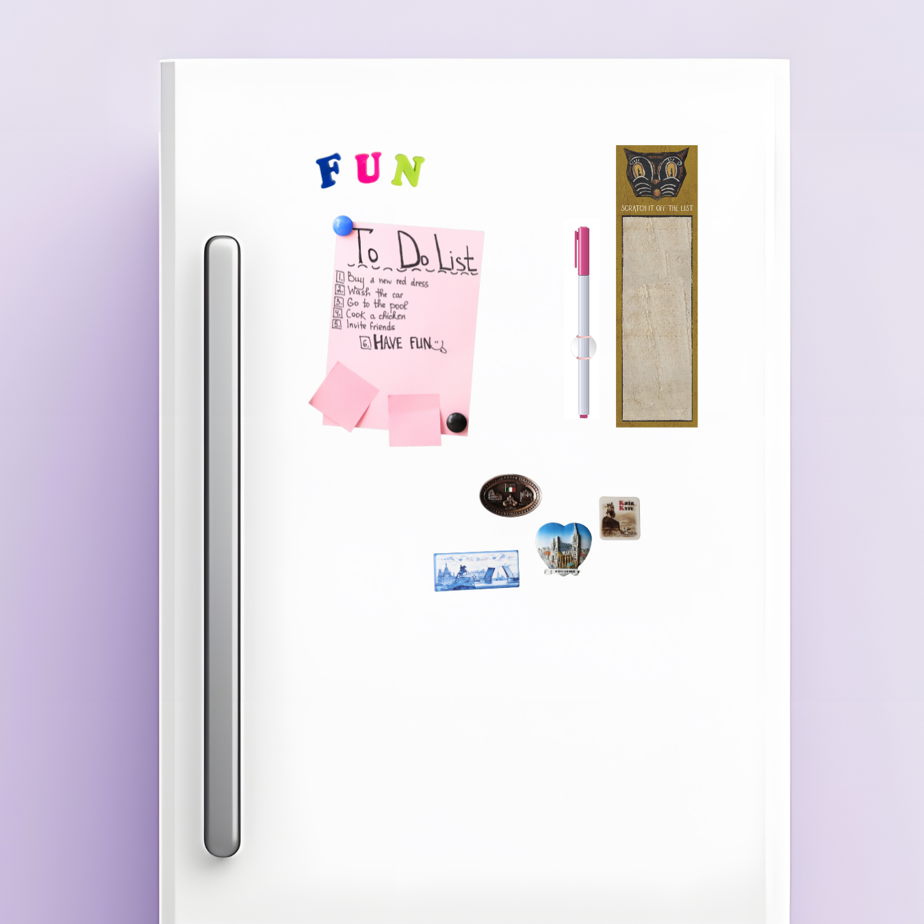 Vintage Tattoo Art "Scratch It Off The List" Magnetic List Pad | Cat Face Notepad