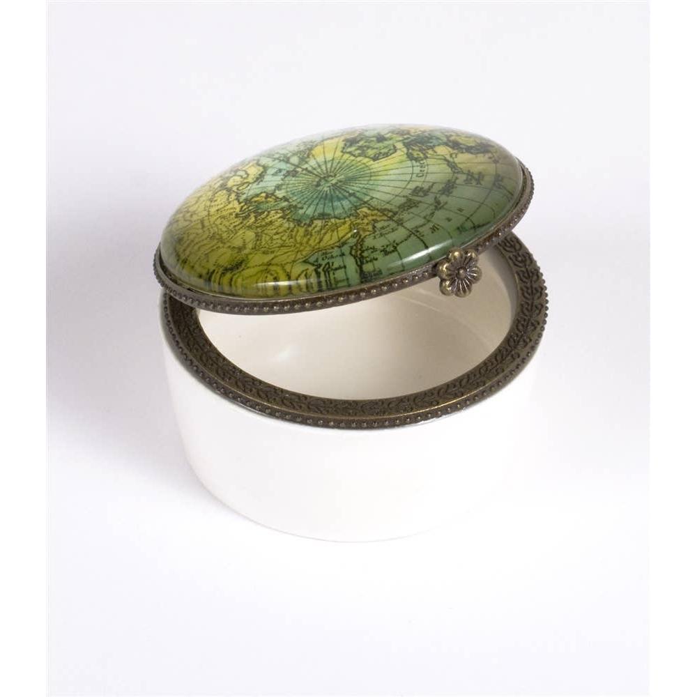 Vintage World Map Ceramic Keepsake Box | Giftable-Value Arts-The Bullish Store