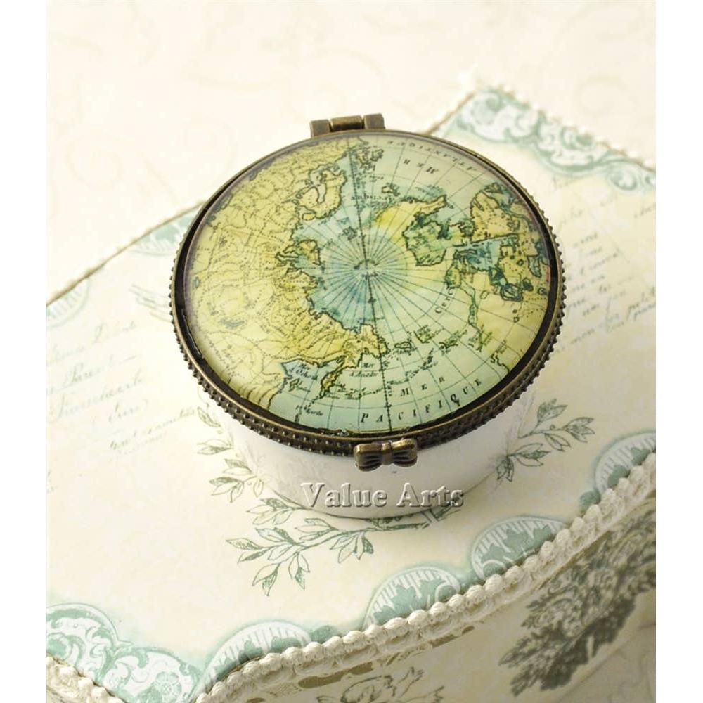 Vintage World Map Ceramic Keepsake Box | Giftable-Value Arts-The Bullish Store