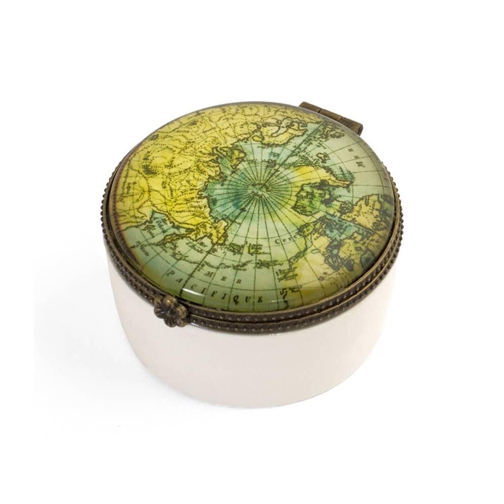 Vintage World Map Ceramic Keepsake Box | Giftable-Value Arts-The Bullish Store