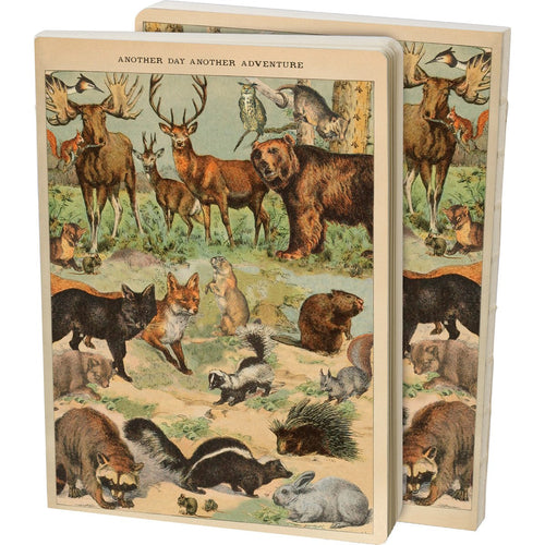 Vintage Zoologica Double-Sided Journal | " Another Day Another Adventure" Wild Animals Notebook