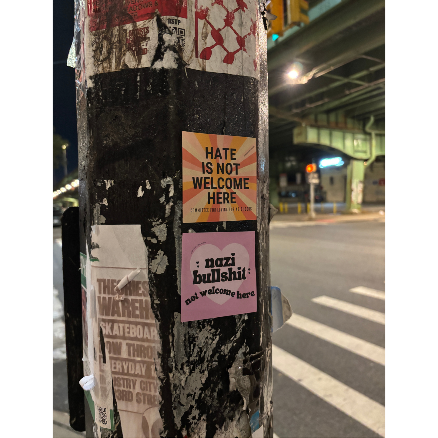 Virtuous Vandalism “Hate is Not Welcome Here” Sticky Notes 3" x 3" Pack of 50 | Combat and Cover Offensive Public Messages with Adhesive Protest Notes