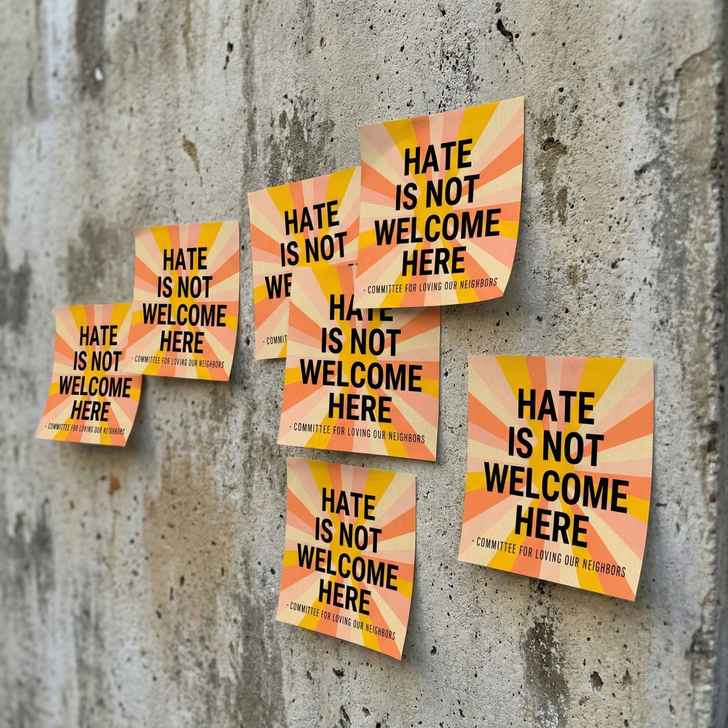 Virtuous Vandalism “Hate is Not Welcome Here” Sticky Notes 3" x 3" Pack of 50 | Combat and Cover Offensive Public Messages with Adhesive Protest Notes