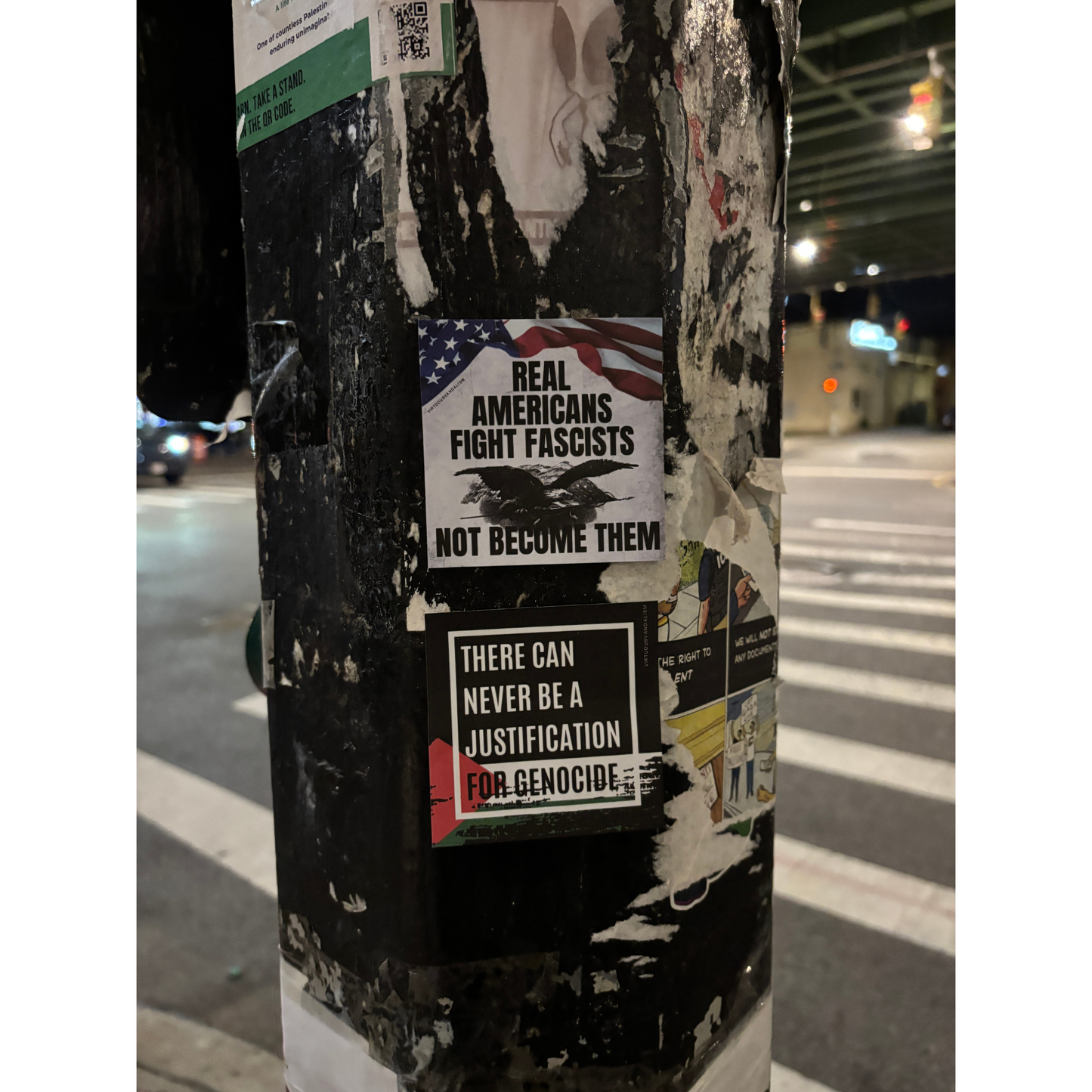 Virtuous Vandalism “Real Americans Fight Fascists” Sticky Notes 3" x 3" Pack of 50 | Combat and Cover Offensive Public Messages with Adhesive Protest Notes