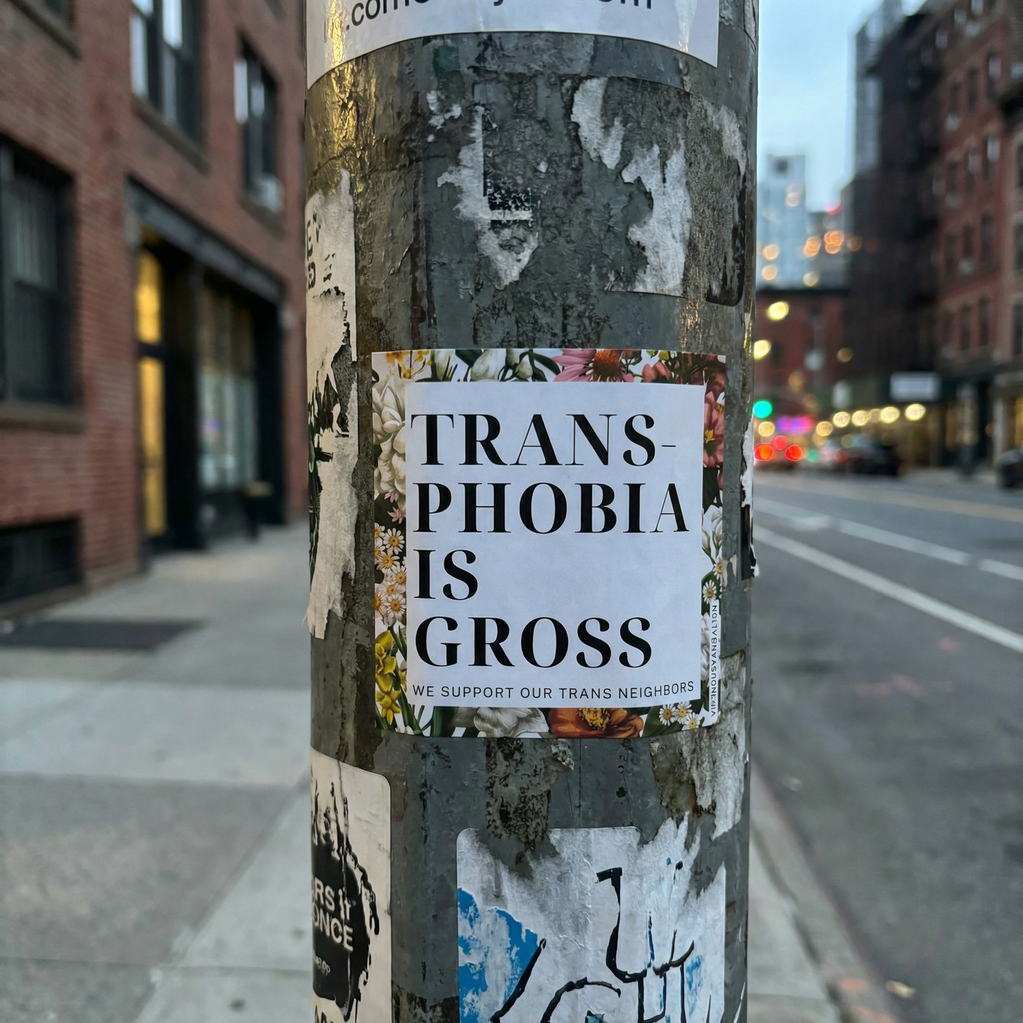 Virtuous Vandalism “Transphobia is Gross” Sticky Notes 3" x 3" Pack of 50 | Combat and Cover Offensive Public Messages with Adhesive Protest Notes