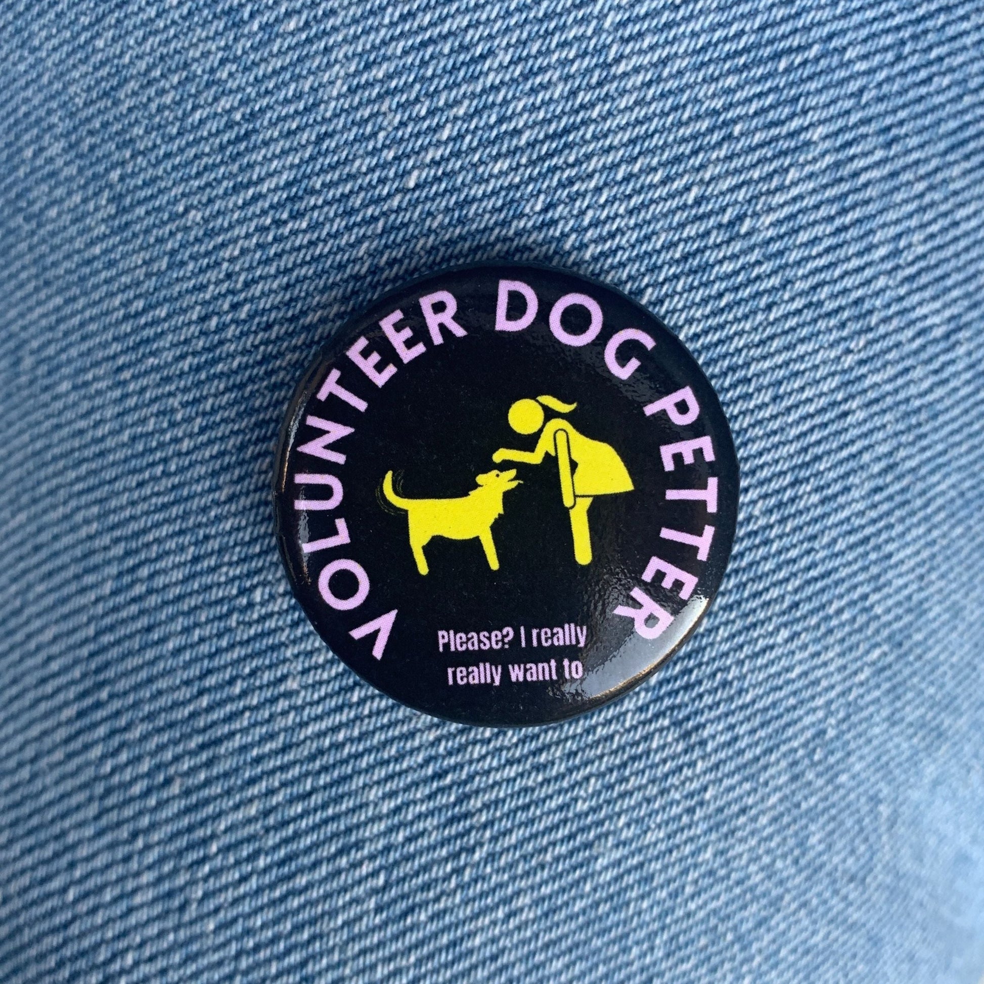 Volunteer Dog Petter 1.25" Pinback Button | Dog Lover Badge