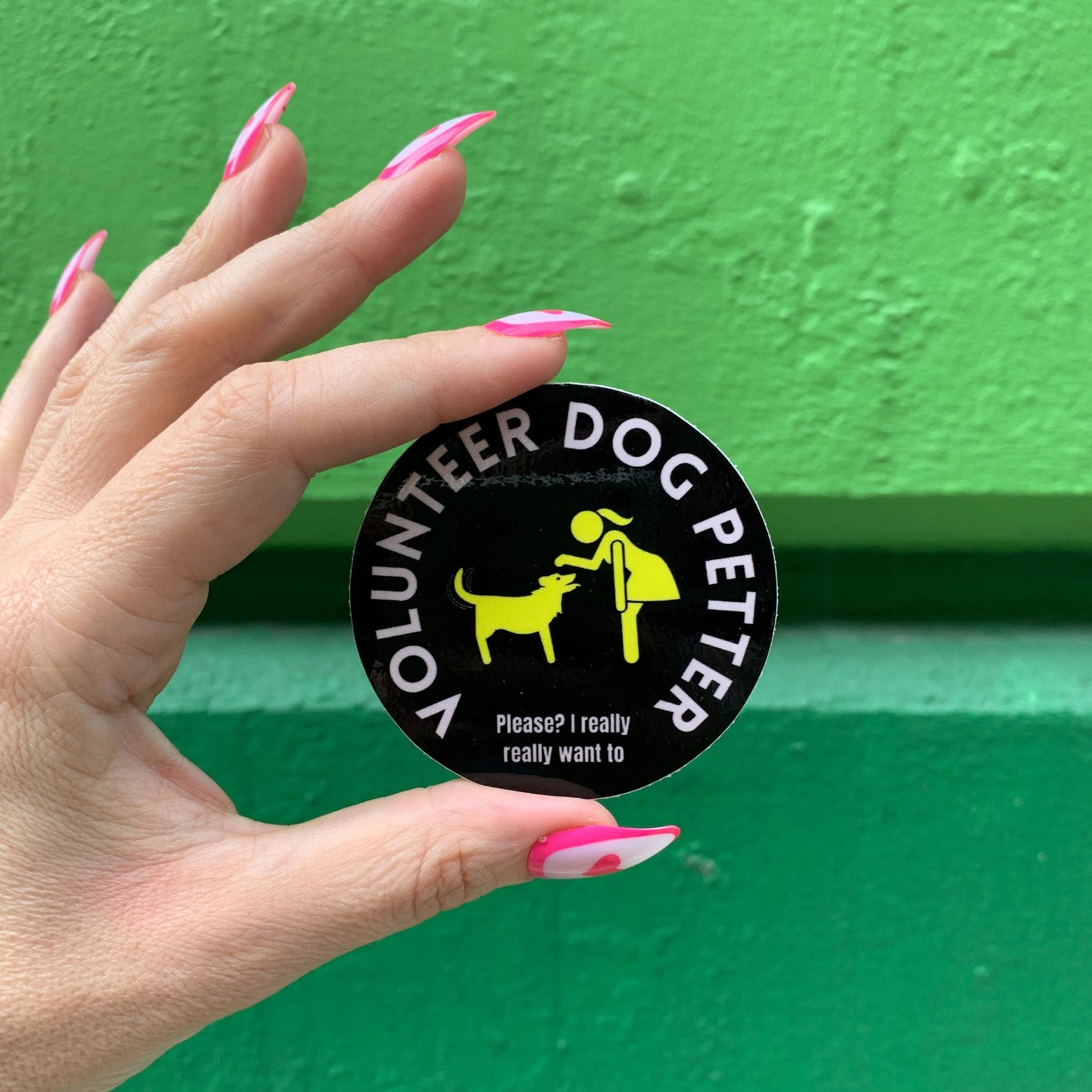 Volunteer Dog Petter Round Sticker | Dog Lovers Vinyl Die Cut Sticker