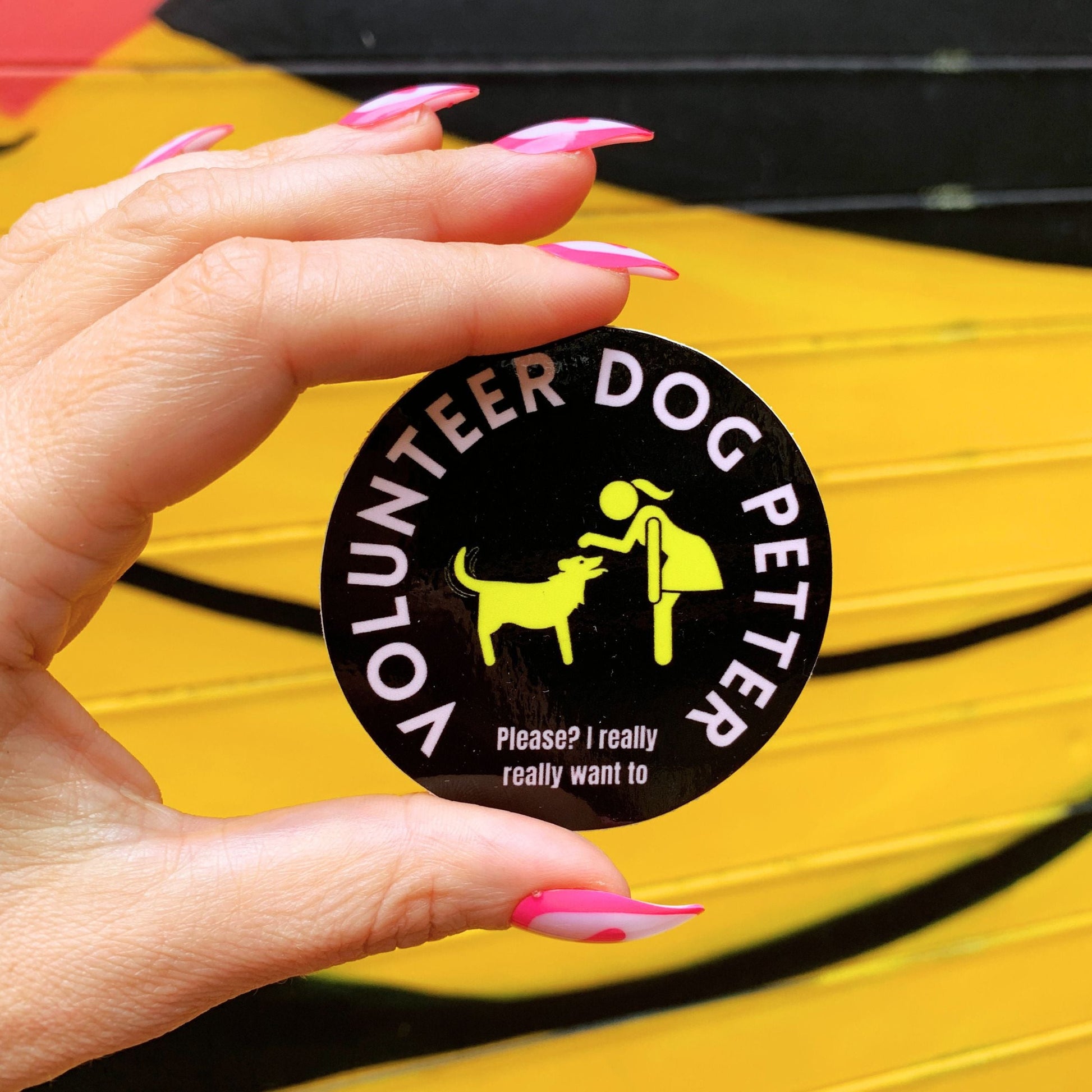 Volunteer Dog Petter Round Sticker | Dog Lovers Vinyl Die Cut Sticker