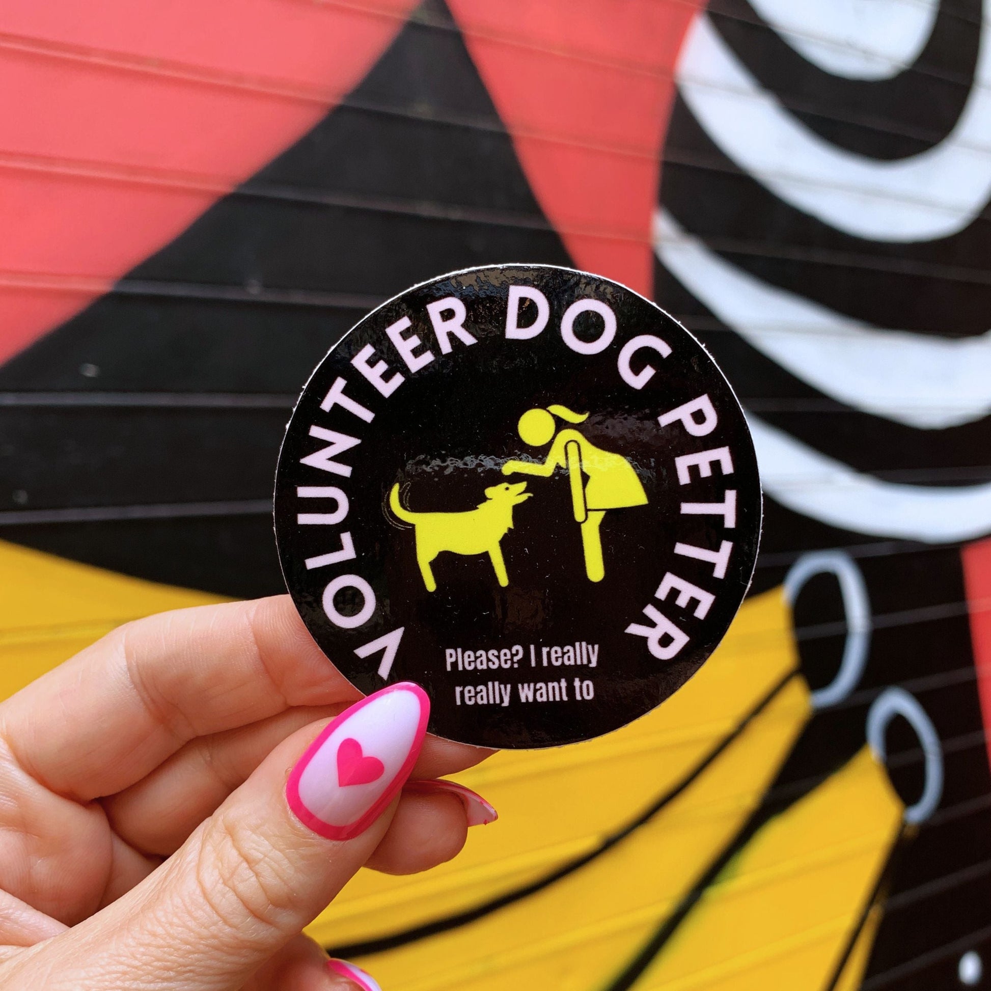 Volunteer Dog Petter Round Sticker | Dog Lovers Vinyl Die Cut Sticker