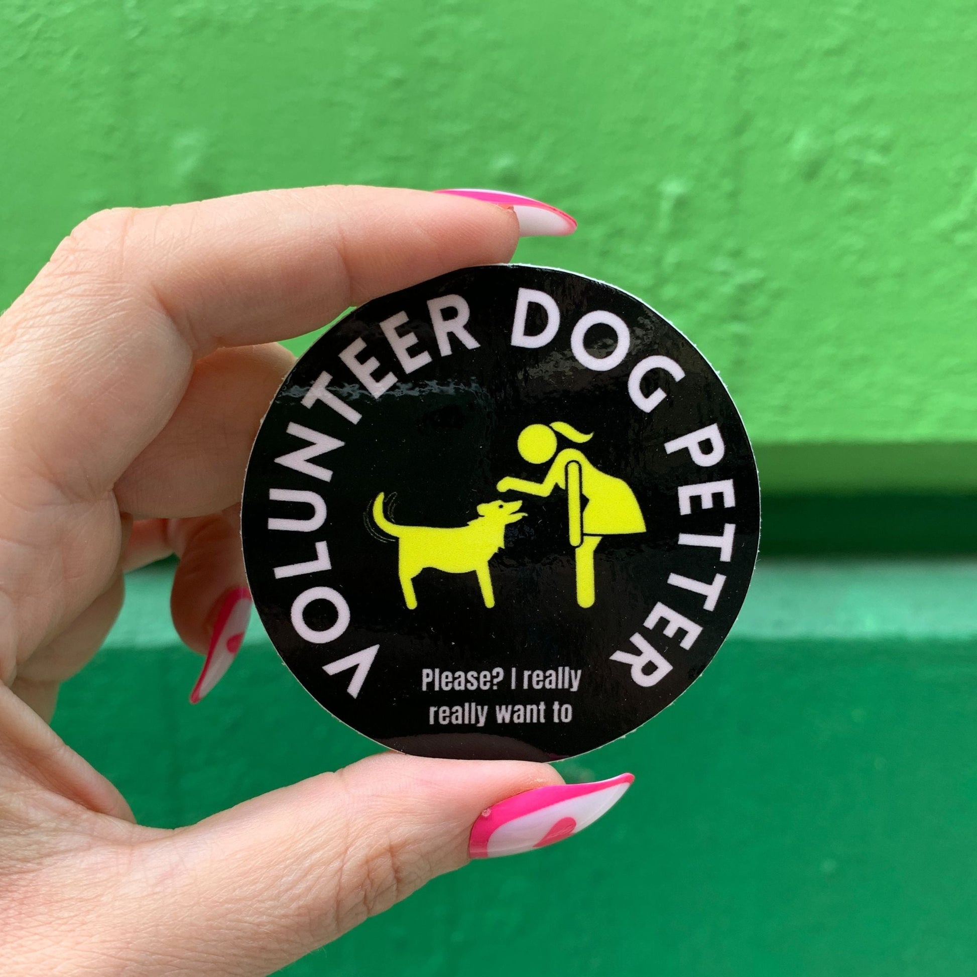 Volunteer Dog Petter Round Sticker | Dog Lovers Vinyl Die Cut Sticker