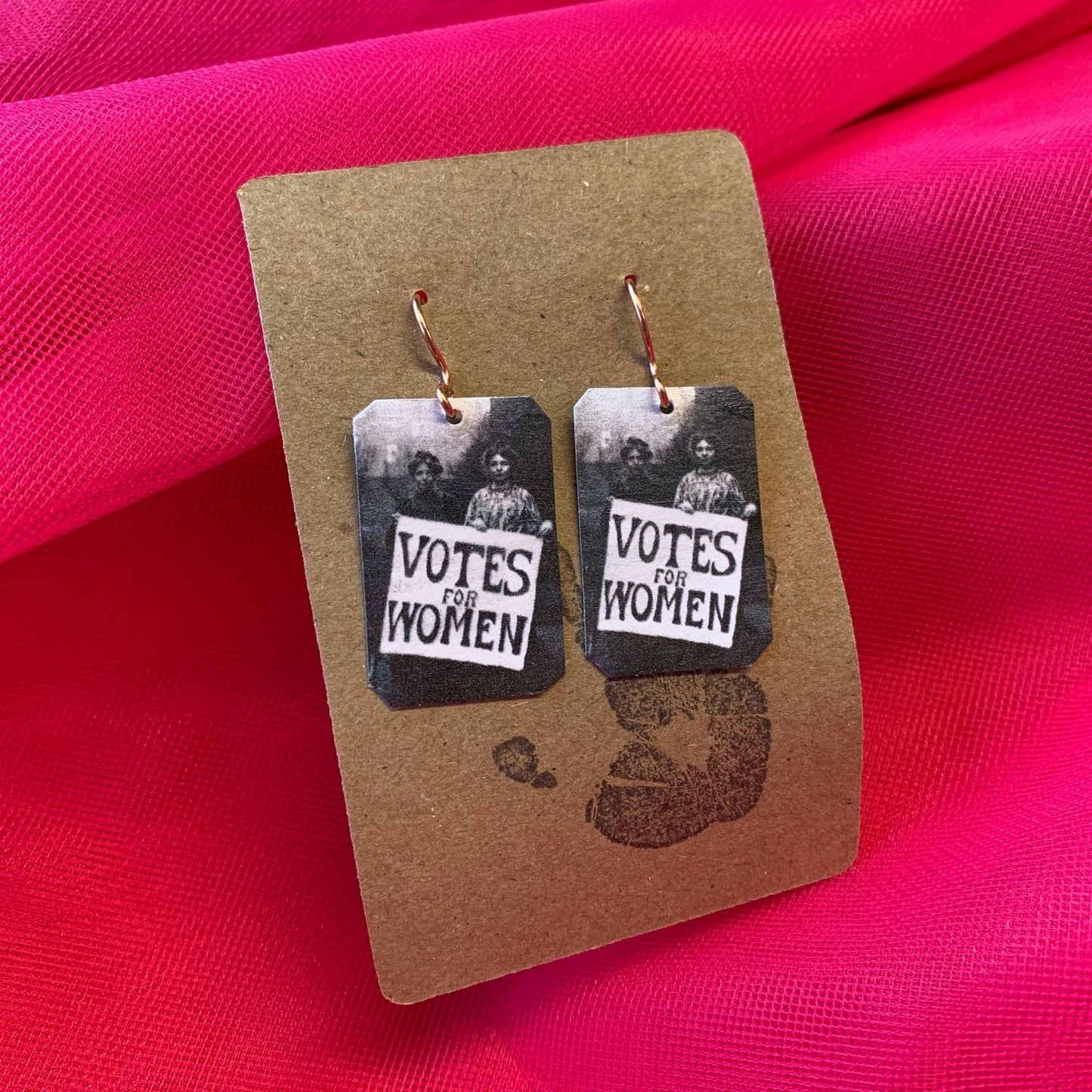 Votes For Women Handmade Feminist Earrings with Copper Wires