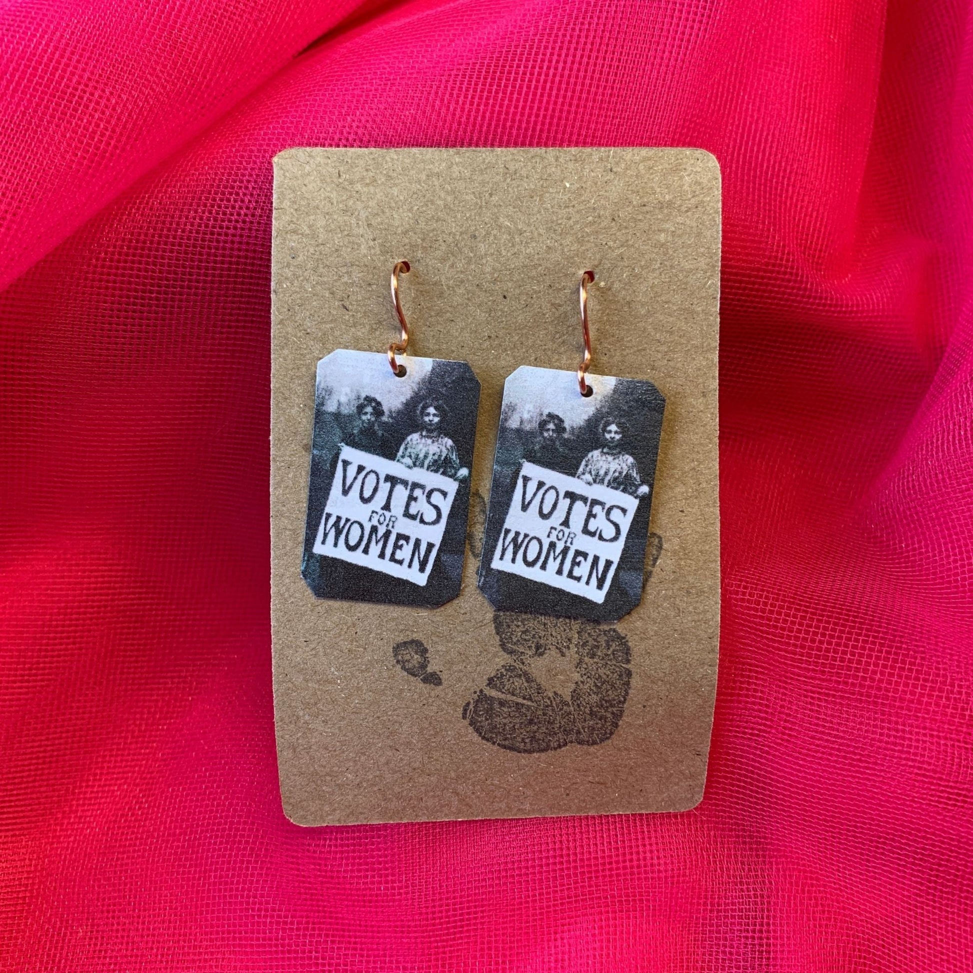 Votes For Women Handmade Feminist Earrings with Copper Wires