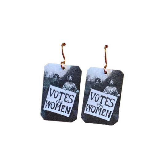 Votes For Women Handmade Feminist Earrings with Copper Wires