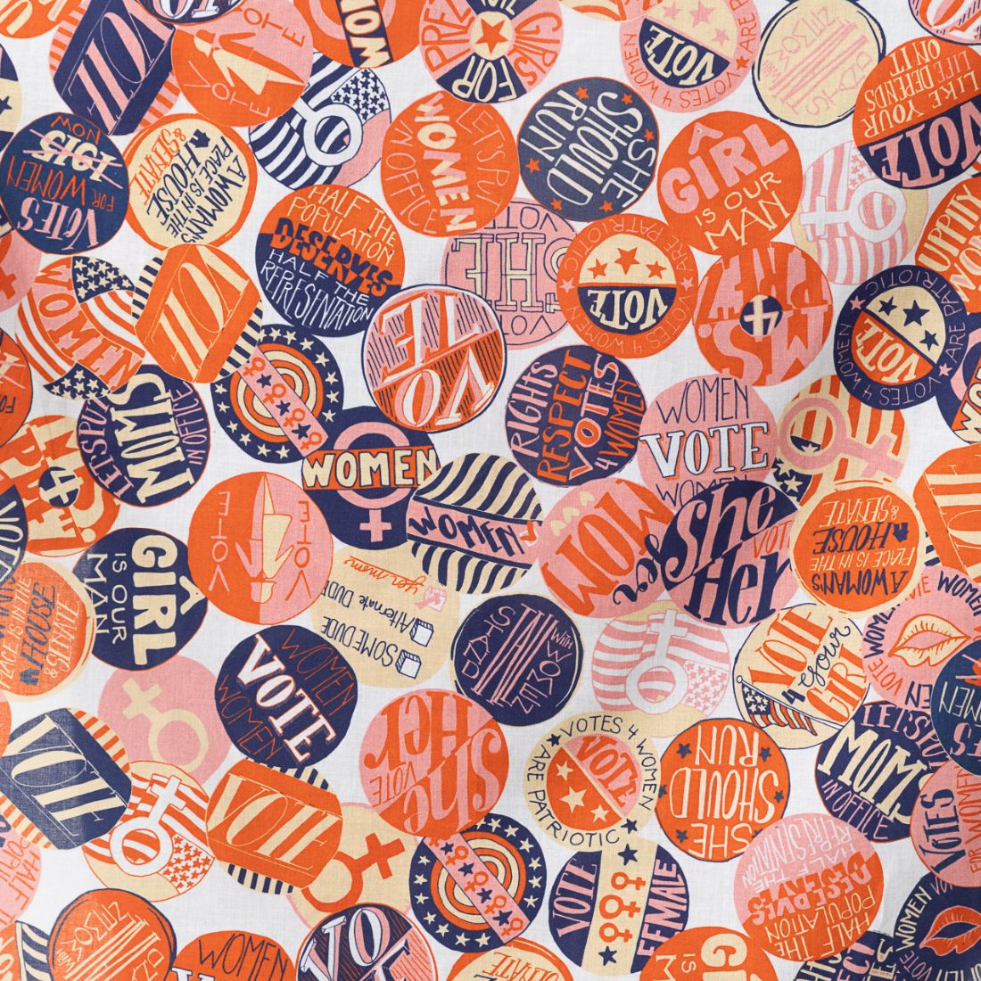 Votes for Women Bandana 2024 Edition in Orange-Red, White & Blue | 22" x 22" Premium Cotton