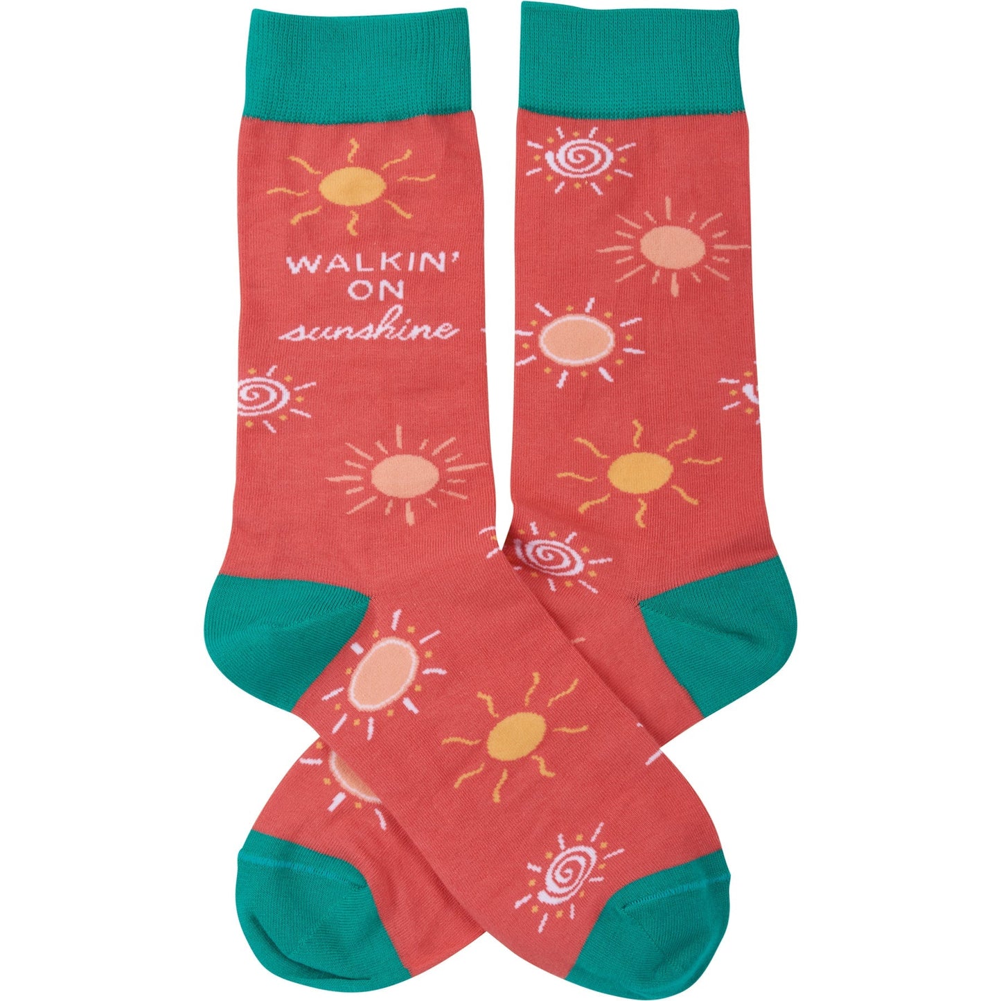 Walkin' On Sunshine Socks | Cotton Socks in Red