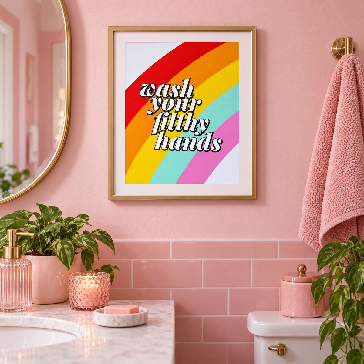 Wash Your Filthy Hands Print | 10" x 8"-A Shop of Things-The Bullish Store