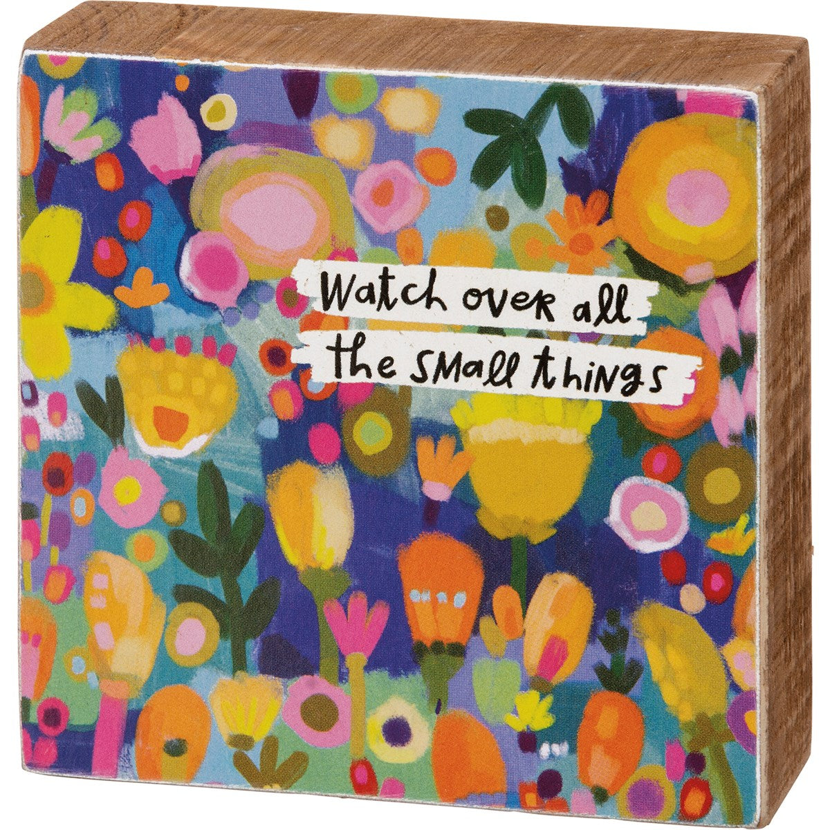 Watch Over All The Small Things Inspo Block Sign | Inspirational Wall Decor | 3" x 3" | Gift for Her