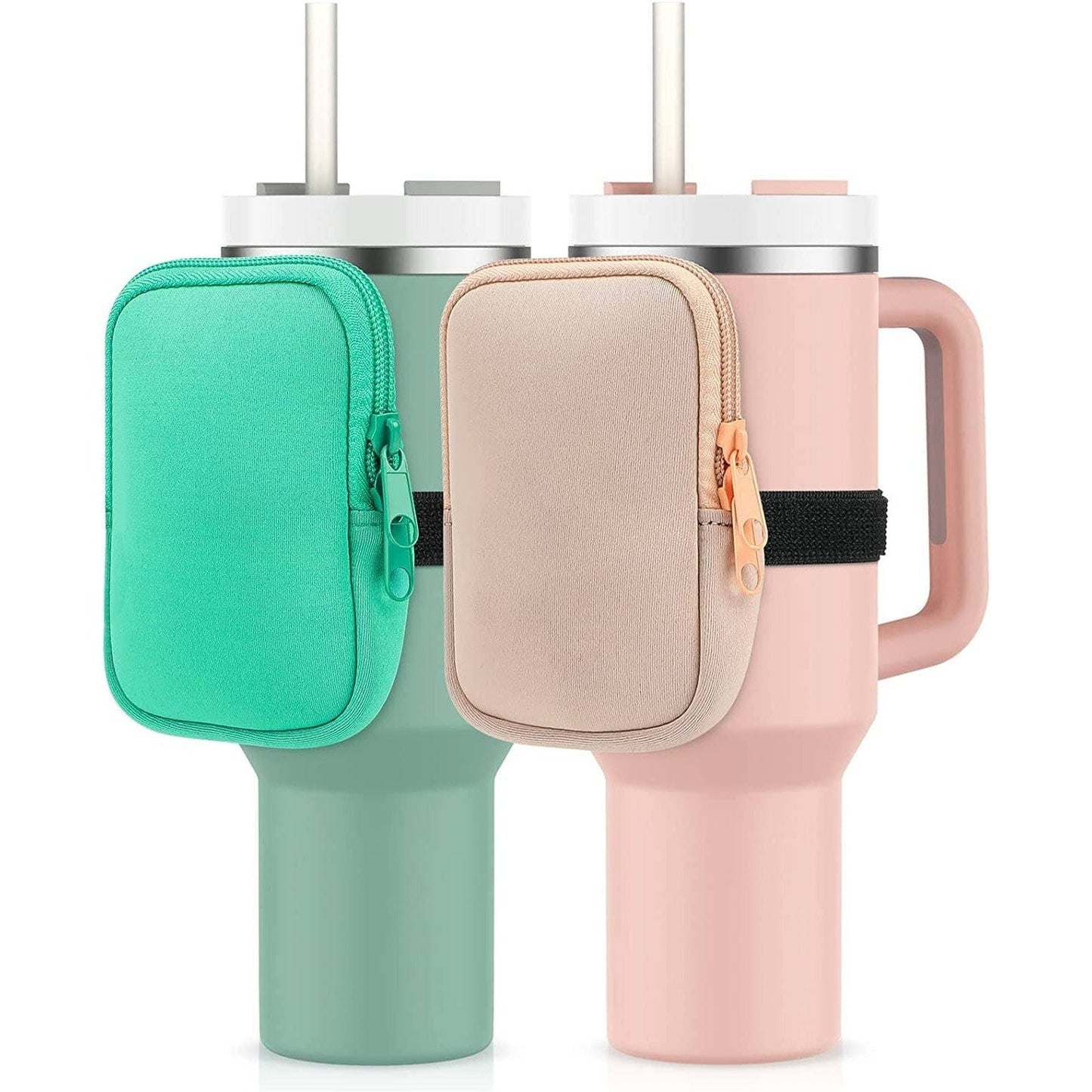 Water Bottle Tumbler Pouch in Light Pink | Wallet Fanny Pack Stanley Tumbler Accessories