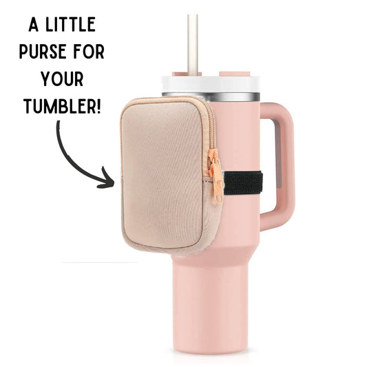 Water Bottle Tumbler Pouch in Light Pink | Wallet Fanny Pack