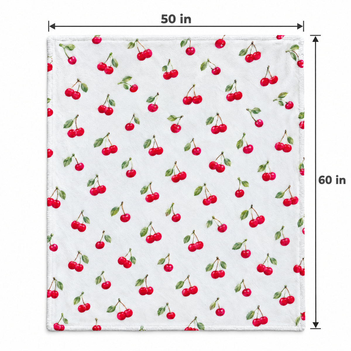Watercolor Cherry Velveteen Throw Blanket | 50" x 60"-Alla Dickson Art-The Bullish Store