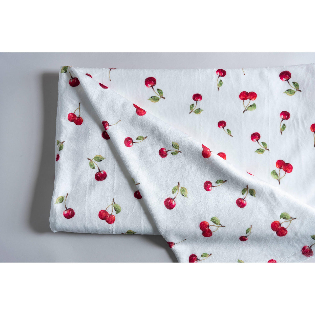Watercolor Cherry Velveteen Throw Blanket | 50" x 60"-Alla Dickson Art-The Bullish Store