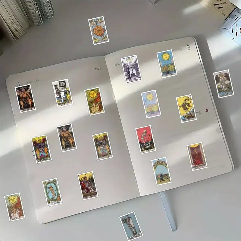 Waterproof Tarot Stickers | 25 Assorted Fade-Resistant Mystic Decals