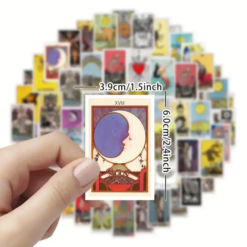 Waterproof Tarot Stickers | 25 Assorted Fade-Resistant Mystic Decals