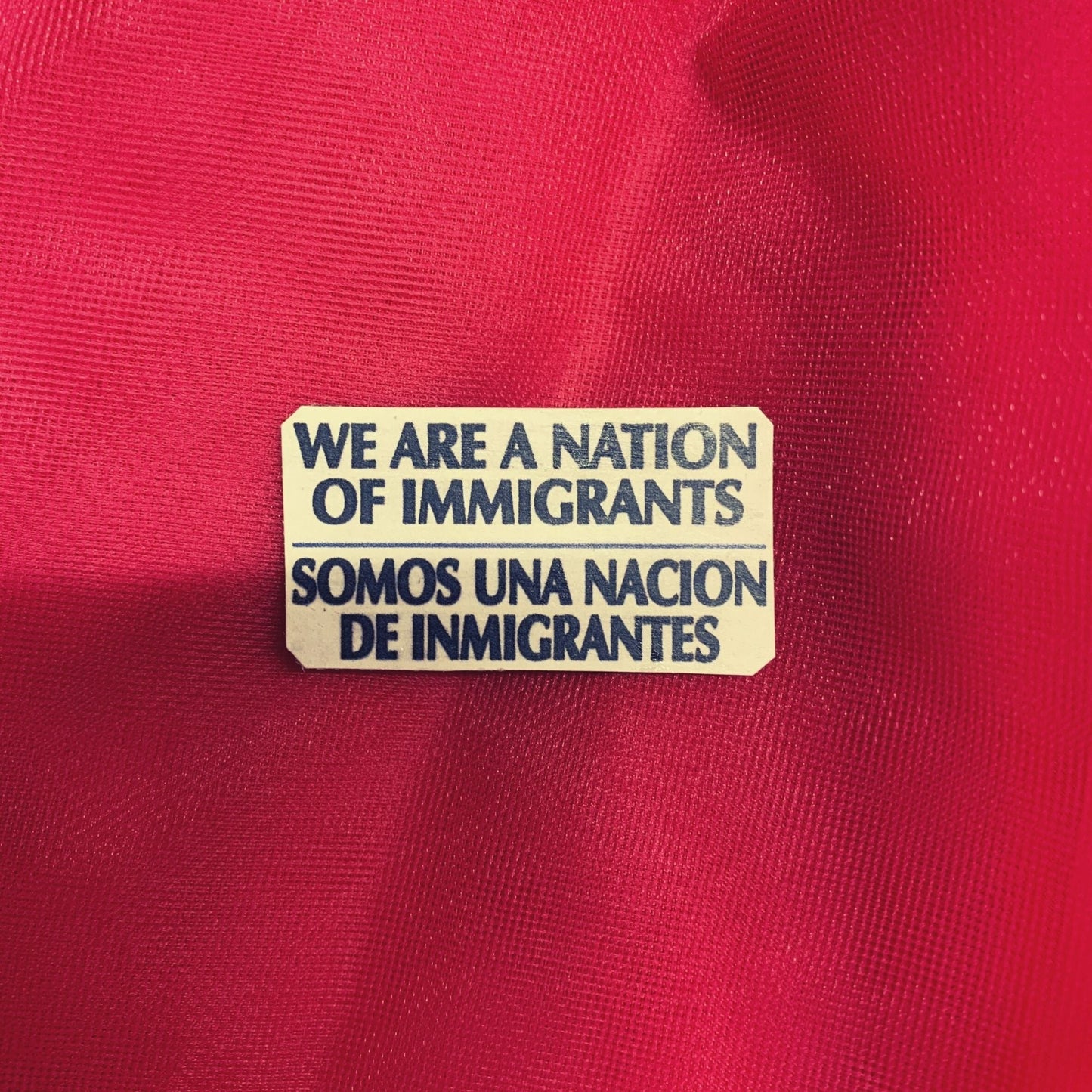We Are A Nation Of Immigrants/Somos Una Nacion De Immigrantes Handmade Metal Pin