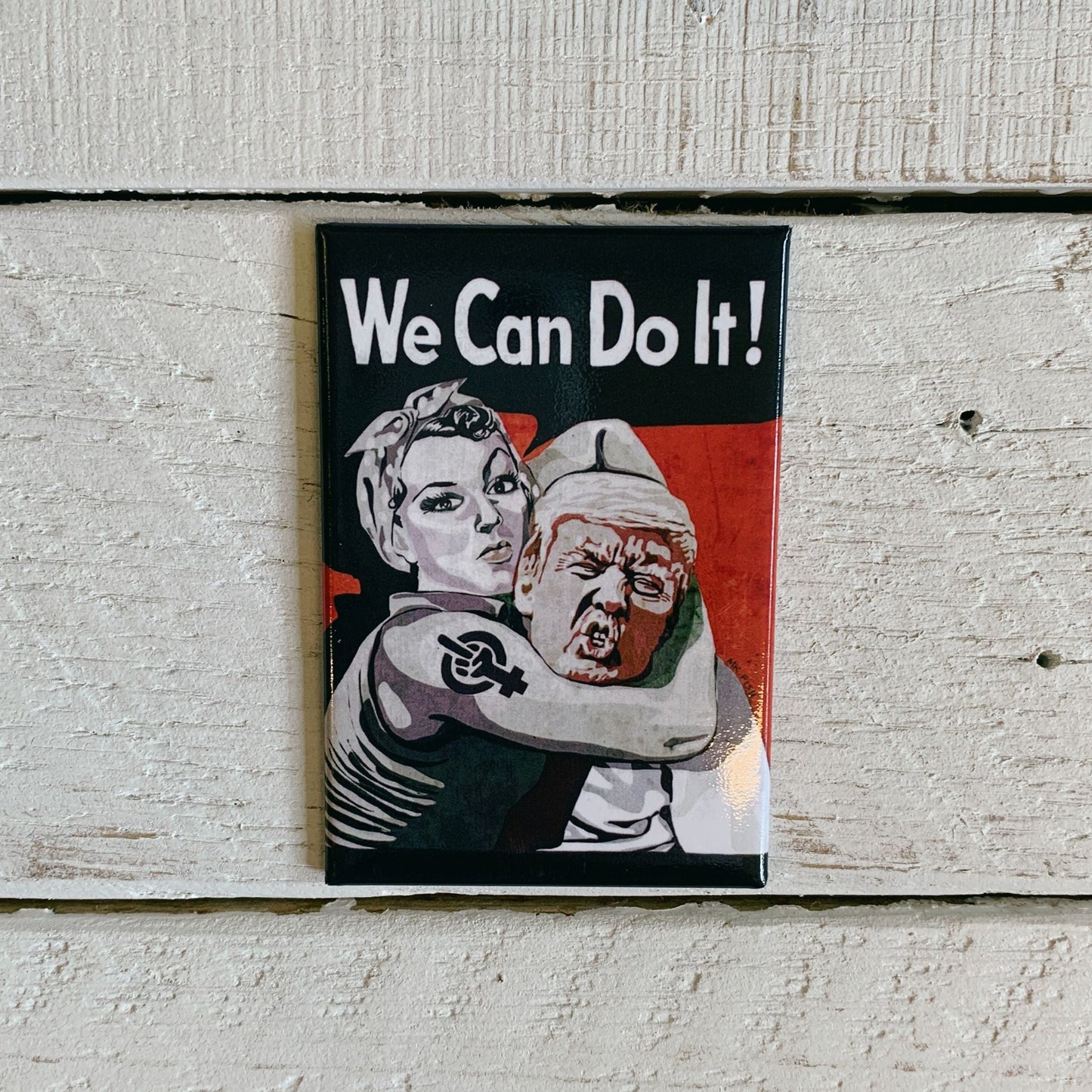 We Can Do It Rosie the Riveter Rectangular Magnet | Refrigerator Magnet Decor | 3" x 2"