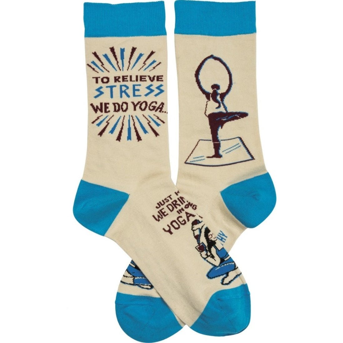 We Drink Wine In Our Yoga Pants Funny Novelty Socks