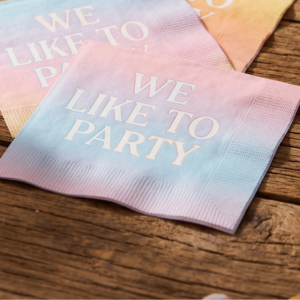 We Like To Party Beverage Napkins | Party Cocktail Paper Napkin | 5"