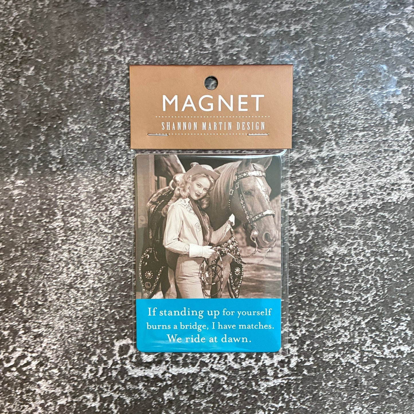 We Ride At Dawn Magnet | Funny Fridge Magnet | Small Gift or Card Insert