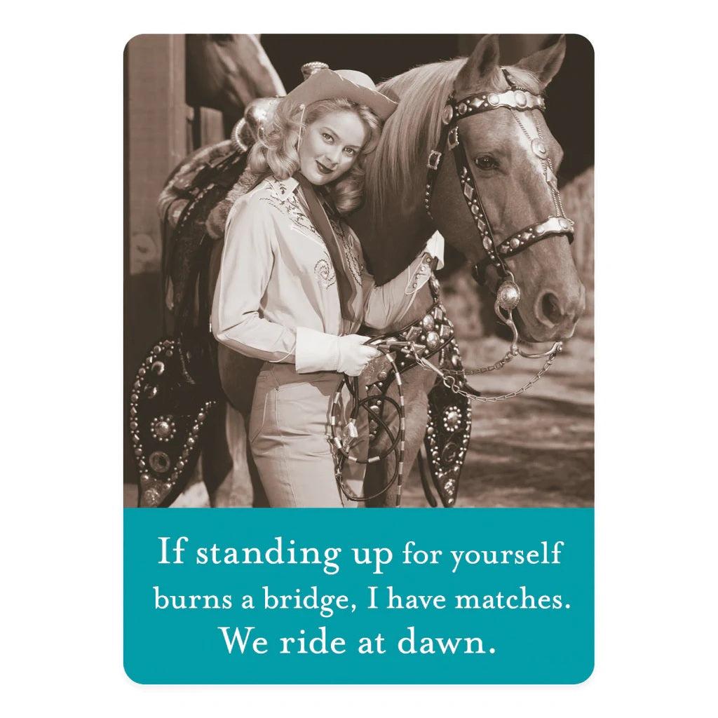 We Ride At Dawn Magnet | Funny Fridge Magnet | Small Gift or Card Insert