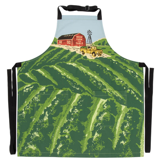 Weed Farm To Table Funny Cooking and BBQ Apron | Funny Marijuana Themed Unisex 2 Pockets Adjustable Strap 100% Cotton
