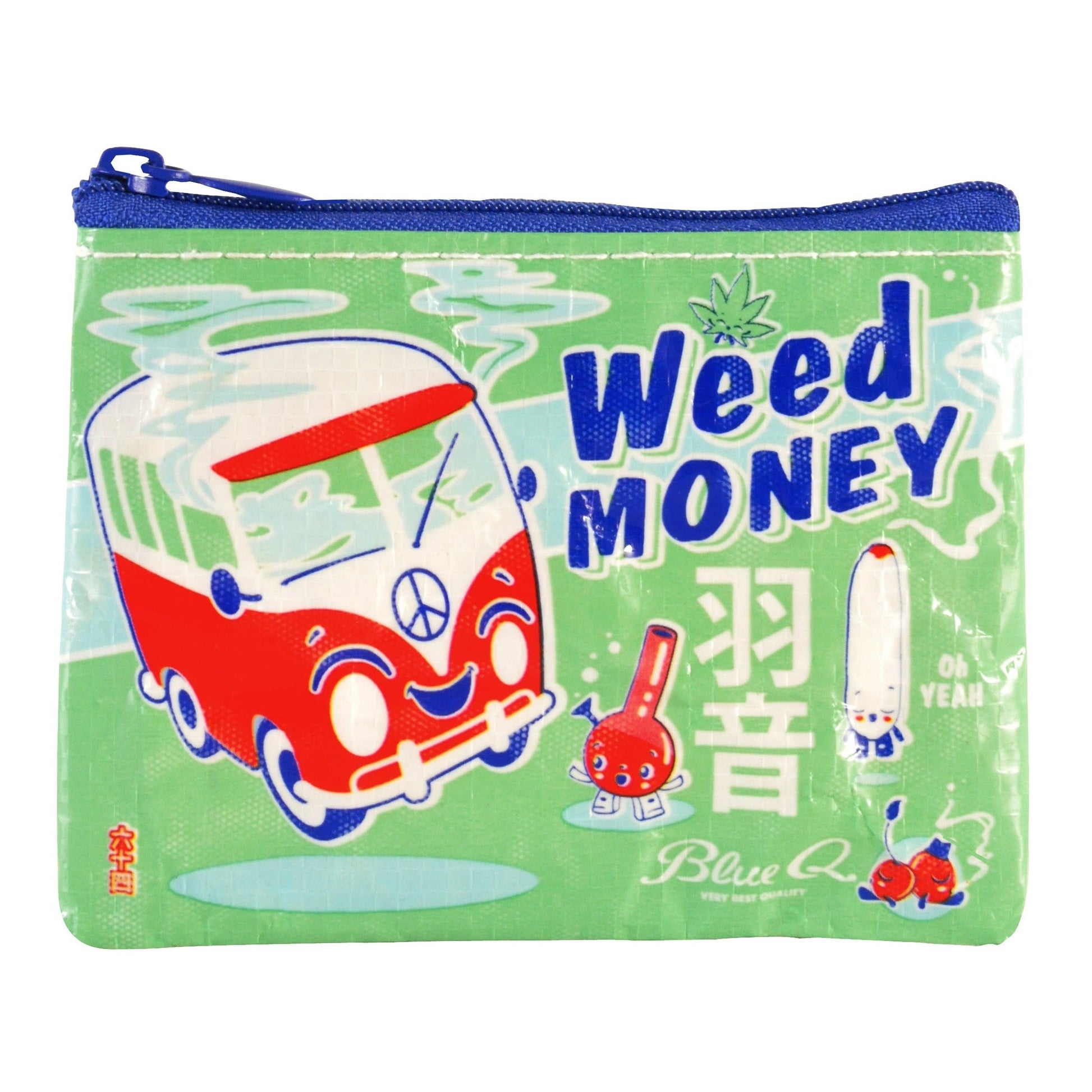 Weed Money Recycled Material Cool Coin Purse | Recycled Material | 3"h x 4"w | BlueQ at GetBullish